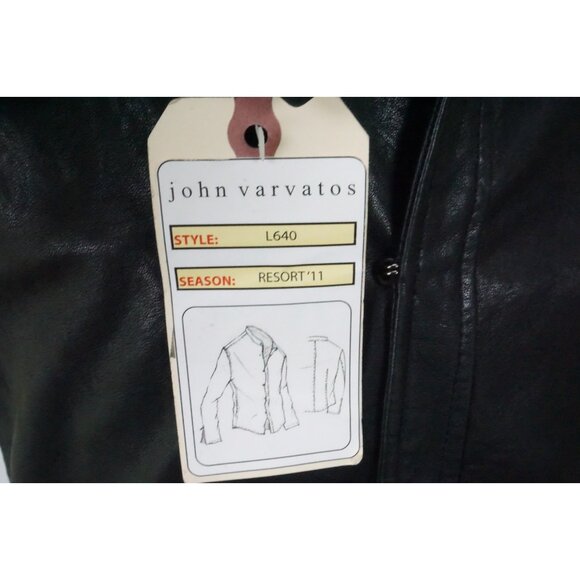 John Varvatos Lambskin Black Hook Closure Resort Leather Jacket Sz 40 NEW - Picture 6 of 9